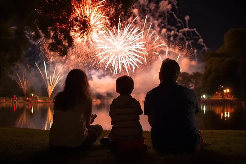 feu d'artifice famille