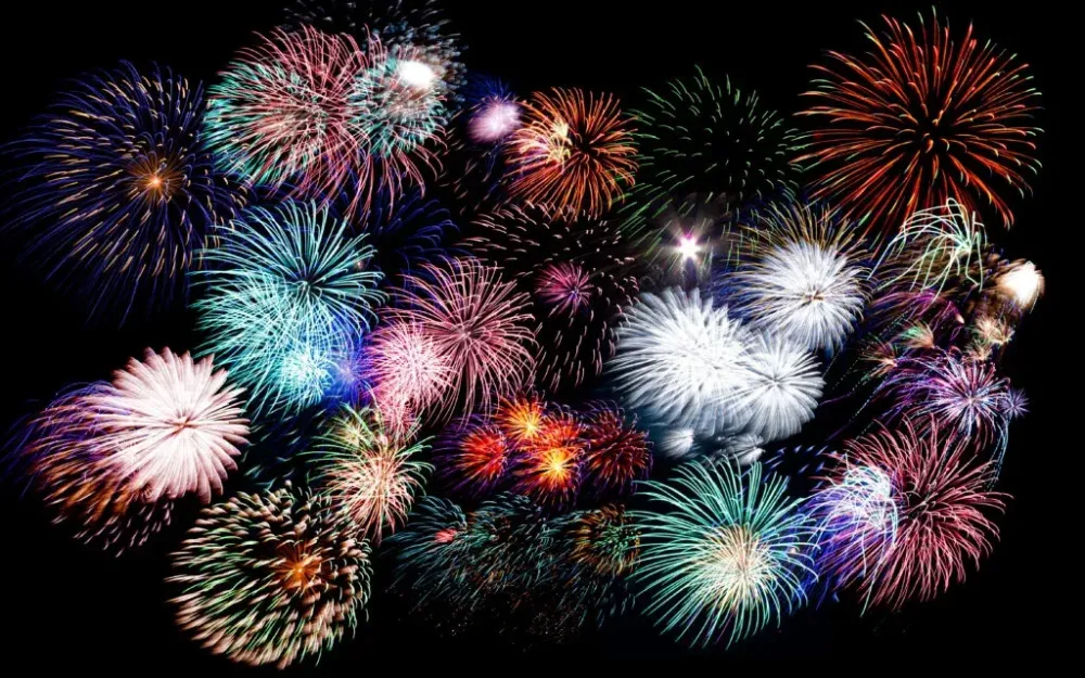 feux d'artifices colorés